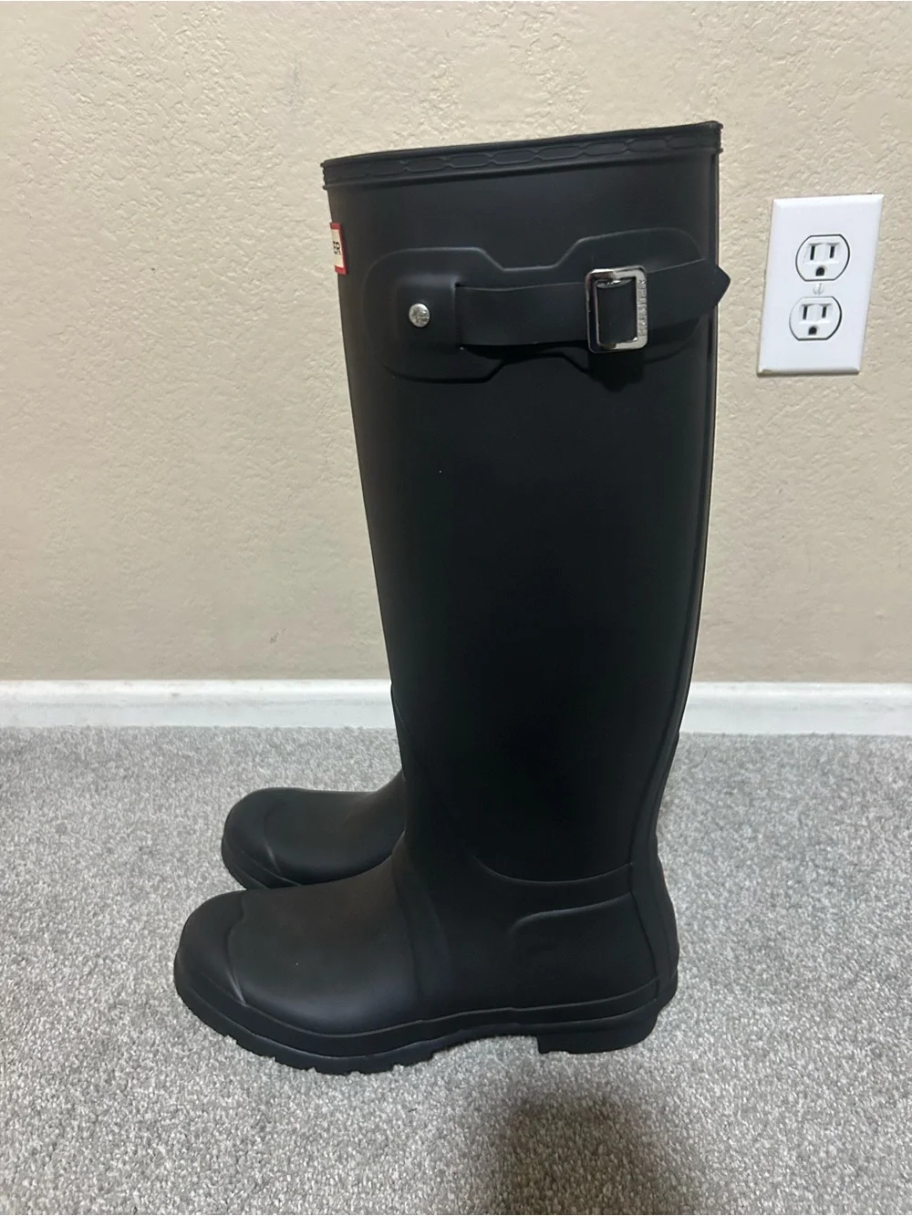 Hunter Black Tall Women's Rain Boots with Signature Logo